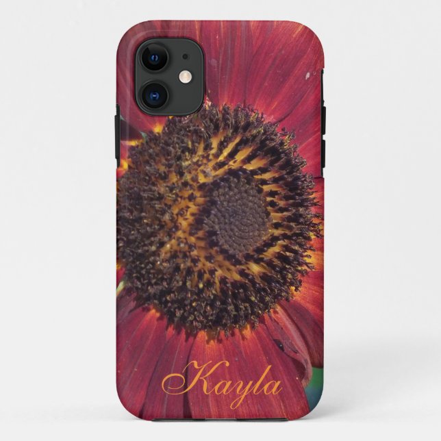 Red Sunflower iPhone 5 Case *personalize* (Back)