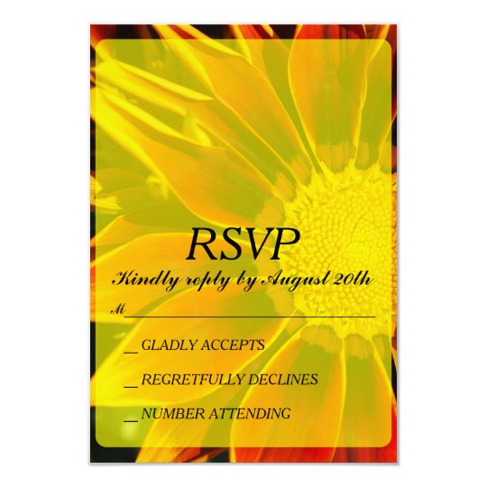 Red Sunflower RSVP Card