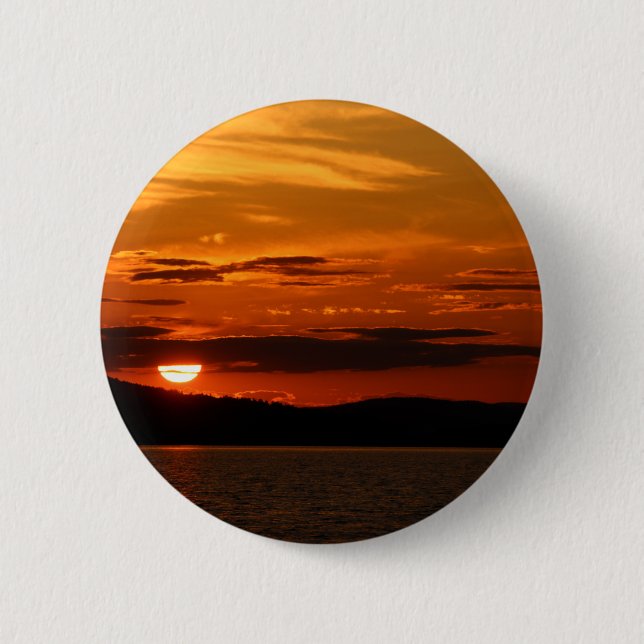 Red Sunset 2 Inch Round Button (Front)