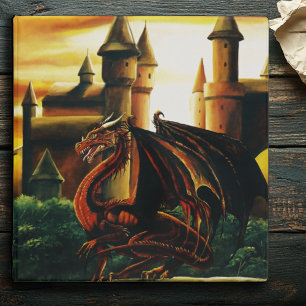 Red Sunset Castle Dragon Fantasy Binder