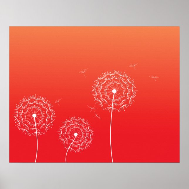 Red Sunset dandelion in spring Poster (Front)