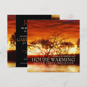 Red Sunset House Garden Party Invitation