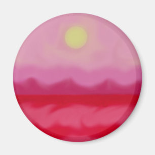 Red Sunset Ocean Magnet