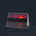 Red Sunset Olympic Mountains Blank All Occasion Holiday Card<br><div class="desc">This beautiful blank all occasion greeting card features red skies from Pacific Northwest forest fires blend with the setting sun over Lake Washington and the Olympic Mountains, creating a breathtaking landscape that showcases the drama of nature’s colours, contrasts, and how beauty can come from ashes. (Isaiah 61:3.) Inside of the...</div>