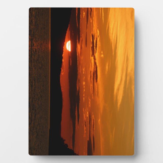 Red Sunset Tabletop Plaque with Easel (Front)