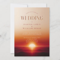 Red sunset wedding