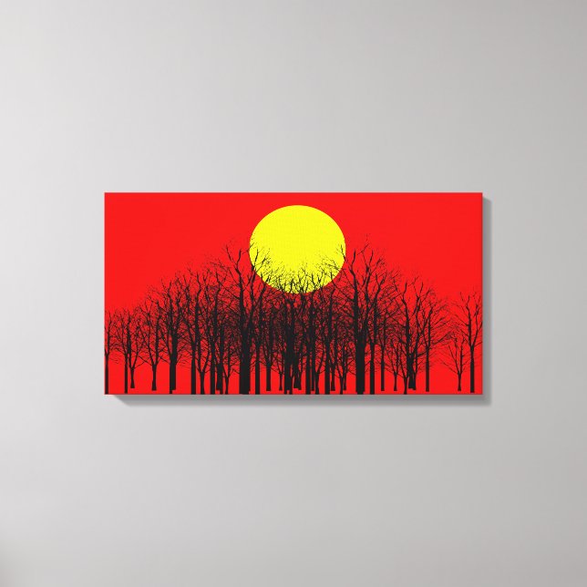 Red Sunset Wrapped Canvas (Front)