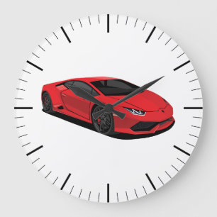 Red Supercar Wall Clock