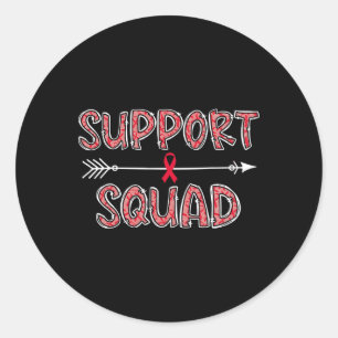 red support squad blood cancer awareness warrior s classic round sticker