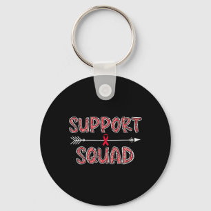 red support squad blood cancer awareness warrior s keychain