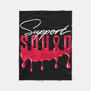Red Support Squad Matching Tees Fleece Blanket