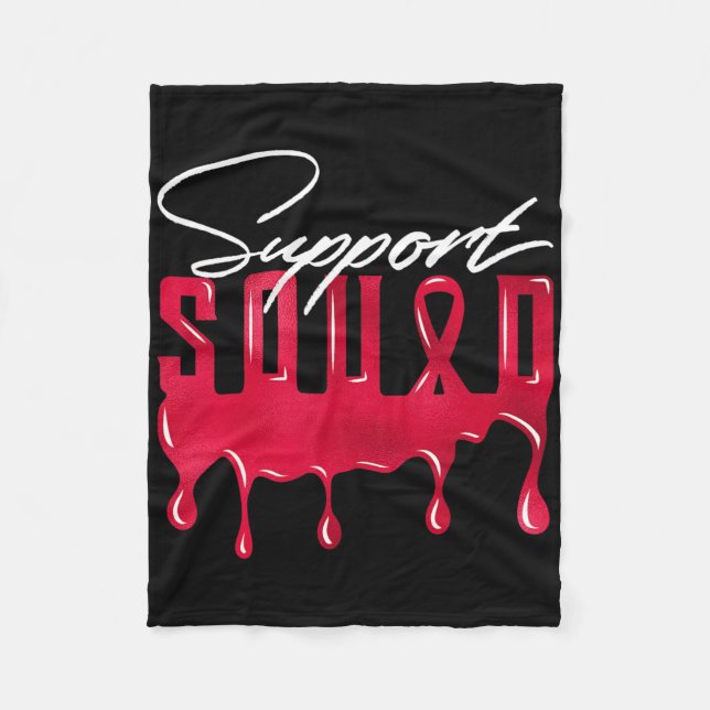 Red Support Squad Matching Tees  Fleece Blanket (Front)