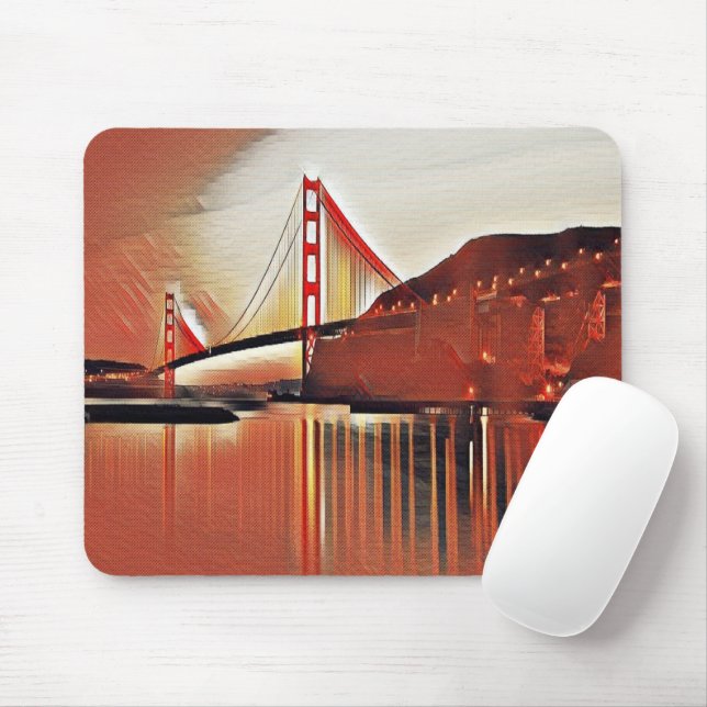 Red suspension bridge mouse pad (With Mouse)
