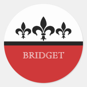 Red Swanky Fleur De Lis Stickers