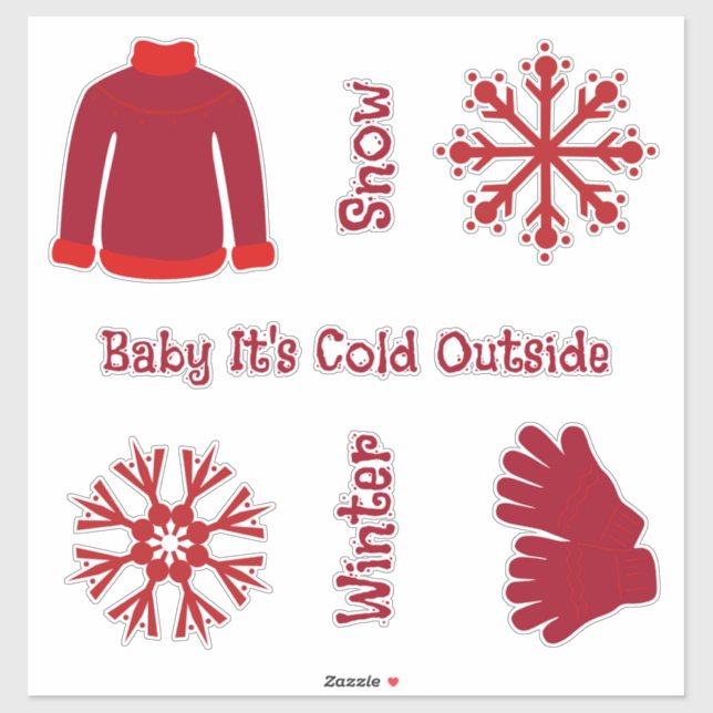 Red Sweater and Snowflakes (Sheet)