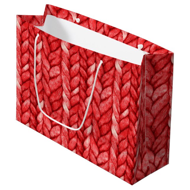 Red Sweater Birthday Large Gift Bag (Front Angled)