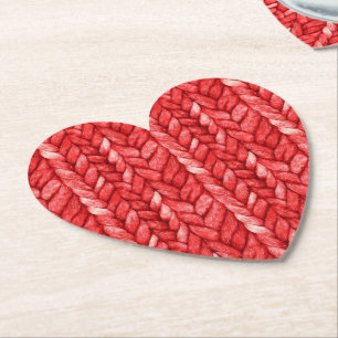 Red Sweater Bridal Shower Paper Coaster