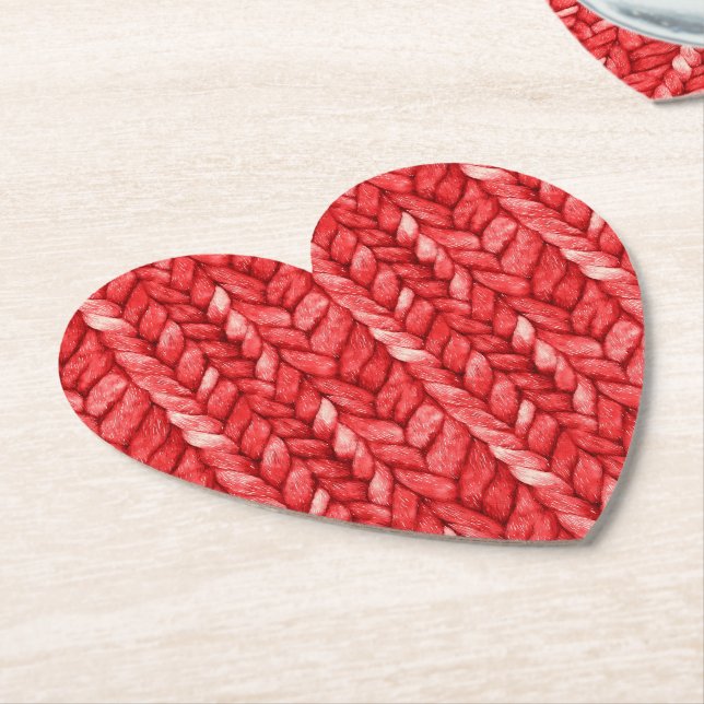 Red Sweater Bridal Shower Paper Coaster (Angled)