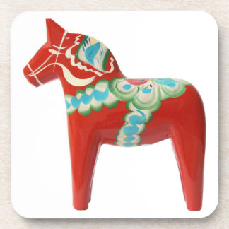 Red Swedish Dala Horse Coaster