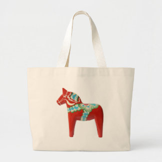 Red Swedish Dala Horse Large Tote Bag