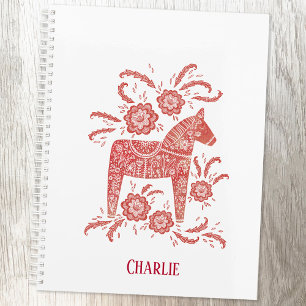 Red Swedish Dala Horse Personalized Planner