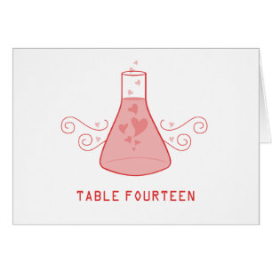 Red Sweet Chemistry Table Number Card