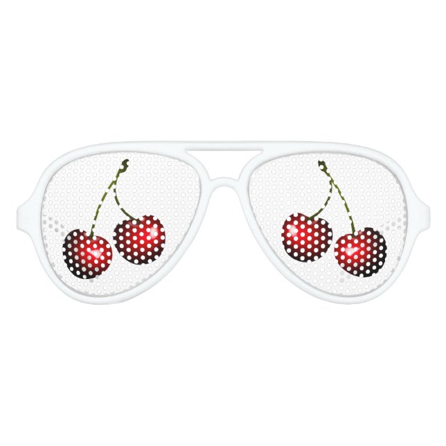 Red Sweet Cherries Party Sunglasses (Front)