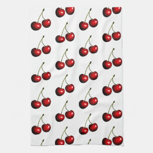 Red Sweet Fresh Cherries Kitchen Towel
