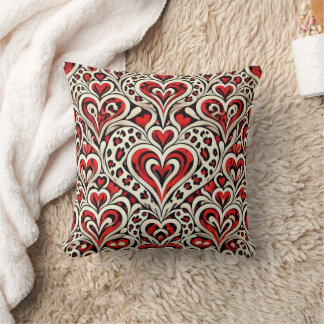 Red Sweet Hearts  Throw Pillow