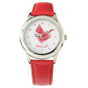 Red Sweet Juicy Watermelon Pieces Tasty - Drawing Watch