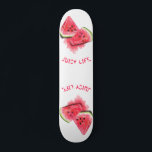Red Sweet Juicy Watermelon Pieces Tasty - Fresh Skateboard<br><div class="desc">Red Sweet Juicy Watermelon Pieces Tasty - Drawing Fresh Summer Fruit - Choose / Add Your Unique Text / Font / Colour - Make Your Special Gift - Resize and move or remove and add elements / image with customization tool ! - Drawing and Design by MIGNED. You can also...</div>