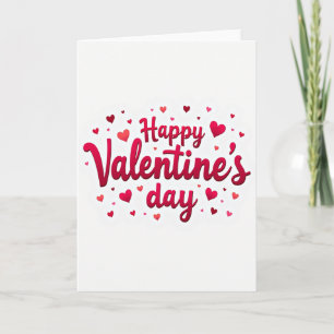 Red Sweet Script Hearts Valentines Card