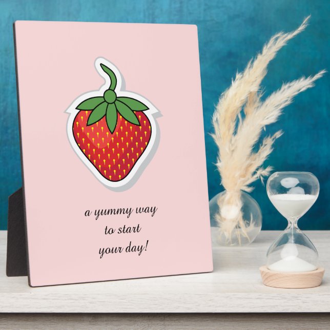 Red Sweet Strawberry - edit phrase Plaque (Side)