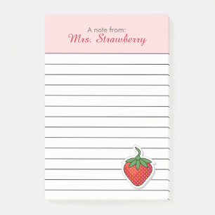 Red Sweet Strawberry - personalized Post-it Notes