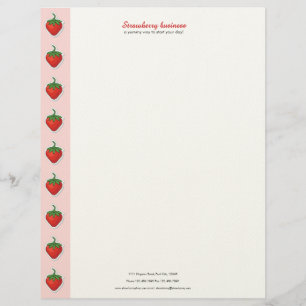 Red Sweet Strawberry - personalized text & address Letterhead