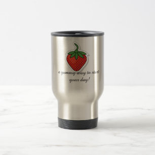 Red Sweet Strawberry - personalized your text Travel Mug