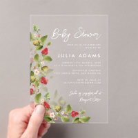 Red Sweet Strawberry Wildflower Wreath Baby Shower