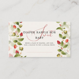 Red Sweet Strawberry Wildflower Wreath Baby Shower Enclosure Card