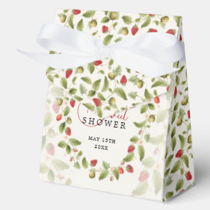 Red Sweet Strawberry Wildflower Wreath Baby Shower Favor Box
