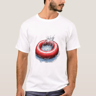 Red Swimming Tube T-Shirt