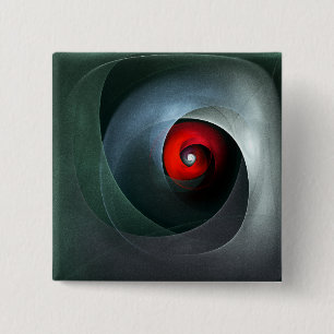 Red Swirl Artistic Modern Abstract Art Pattern #19 2 Inch Square Button