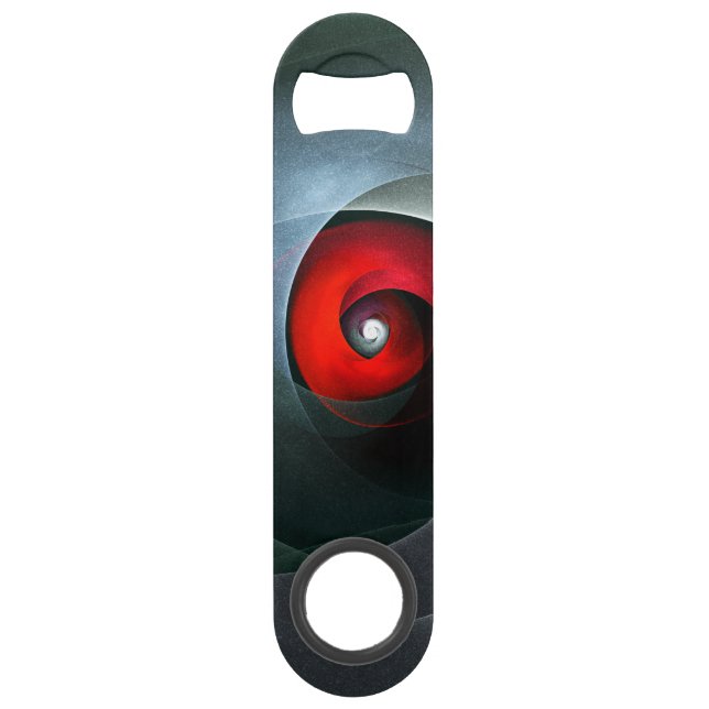 Red Swirl Artistic Modern Abstract Art Pattern #19 Bar Key (Front)