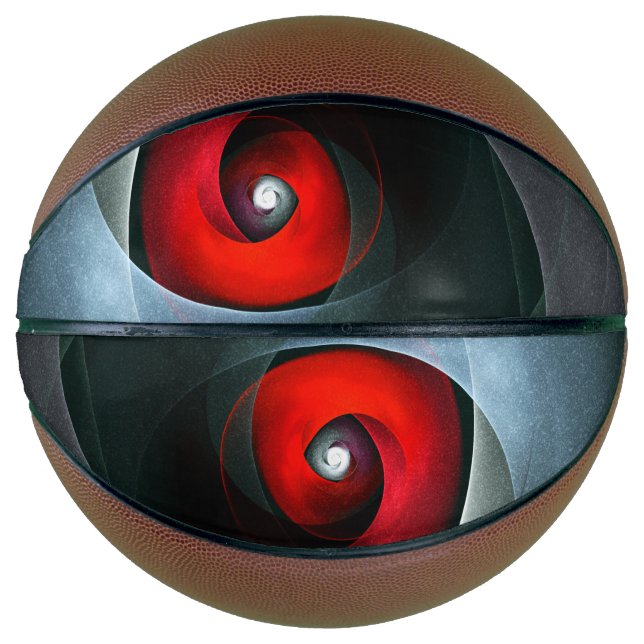 Red Swirl Artistic Modern Abstract Art Pattern #19 Basketball (Front)