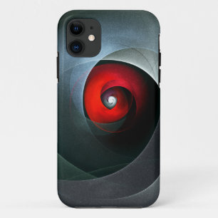 Red Swirl Artistic Modern Abstract Art Pattern #19 iPhone 11 Case