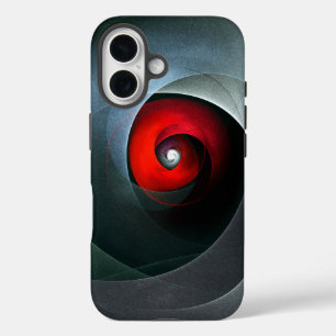 Red Swirl Artistic Modern Abstract Art Pattern #19 iPhone 16 Case