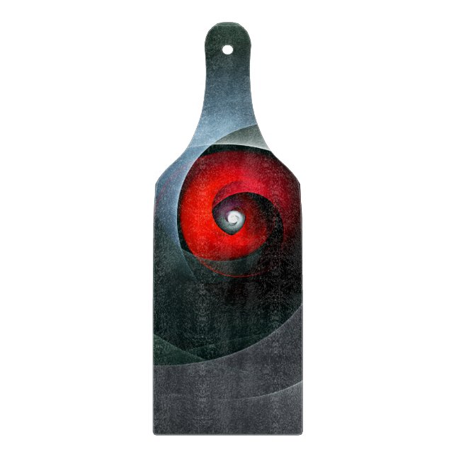 Red Swirl Artistic Modern Abstract Art Pattern #19 Cutting Board (Front)