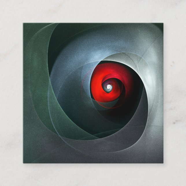 Red Swirl Artistic Modern Abstract Art Pattern #19 Enclosure Card (Front)