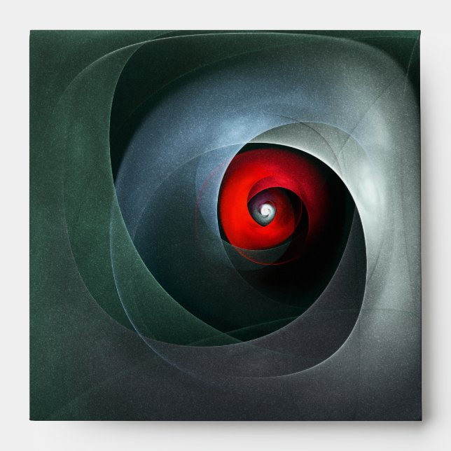 Red Swirl Artistic Modern Abstract Art Pattern #19 Envelope (Front)