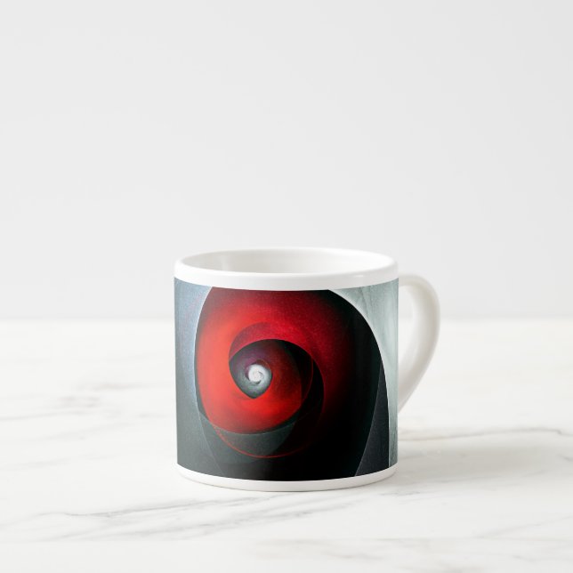 Red Swirl Artistic Modern Abstract Art Pattern #19 Espresso Cup (Front Right)