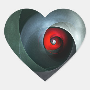 Red Swirl Artistic Modern Abstract Art Pattern #19 Heart Sticker